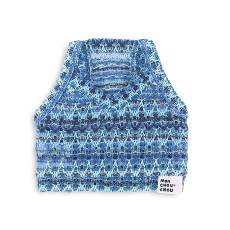 【即納】　Fruit Punch V-neck Crop Top_Blue Ocean