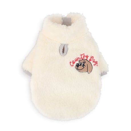 【即納】　Country dog Fur zip-up White