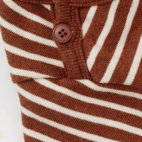 BUTTON SWEAT TEE-DARK ORANGE