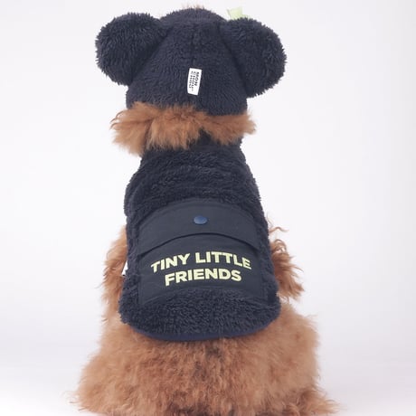 Hi Bear Fur zip-up Jacket_Navy