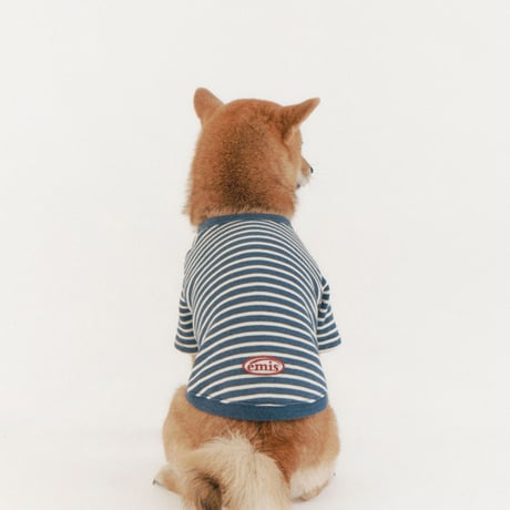 BUTTON SWEAT TEE-NAVY
