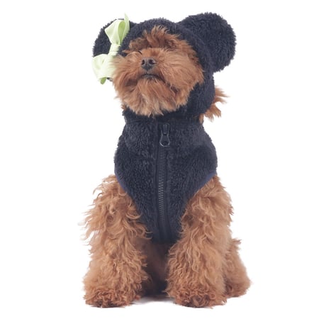 Hi Bear Fur zip-up Jacket_Navy
