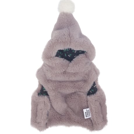 【即納】　Bobble Fur Crop Vest_Choco