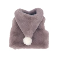 【即納】　Bobble Fur Crop Vest_Choco