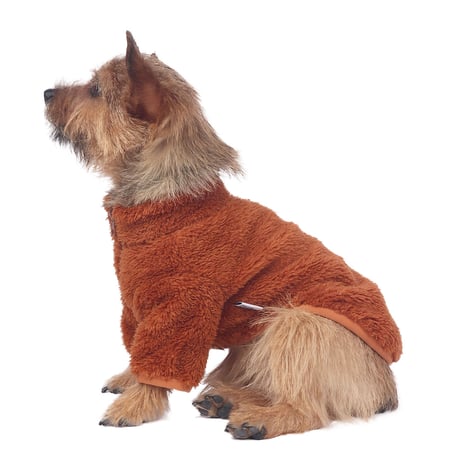 【即納】　Country dog Fur zip-up Brown