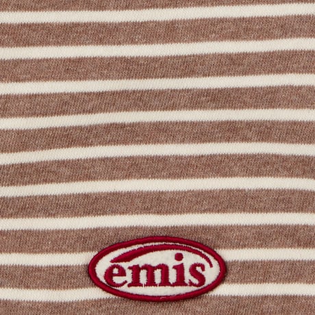 BUTTON SWEAT TEE-BROWN