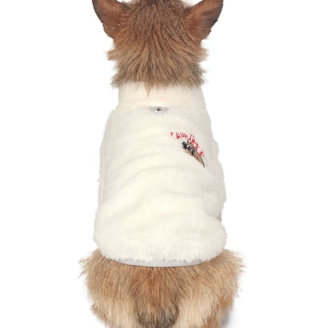 【即納】　Country dog Fur zip-up White