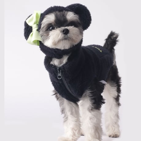 Hi Bear Fur zip-up Jacket_Navy