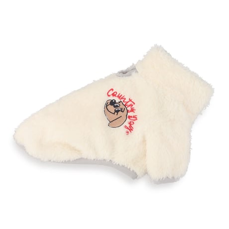 【即納】　Country dog Fur zip-up White
