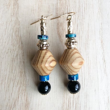 インペリアルジャスパー＆ラブラドライトのピアス他 14kgf