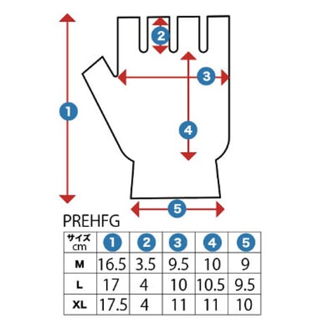 PREHFG パフォーマンス グローブ ハーフ