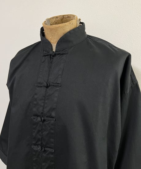 Black cotton cheongsam jacket.