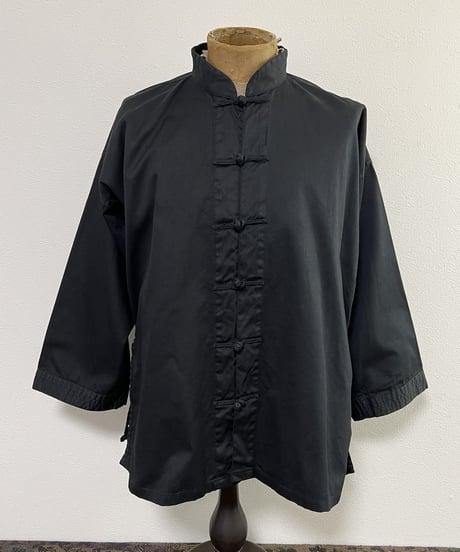 Black cotton cheongsam jacket.