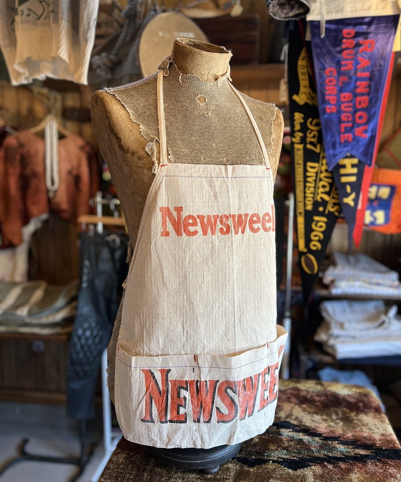旧VAN 1976年頃、SCENEのナイロンエプロン店内ディスプレイ品 circa 1950's 『NEWSWEEK』Canvas apron. | VINTAGE AIR