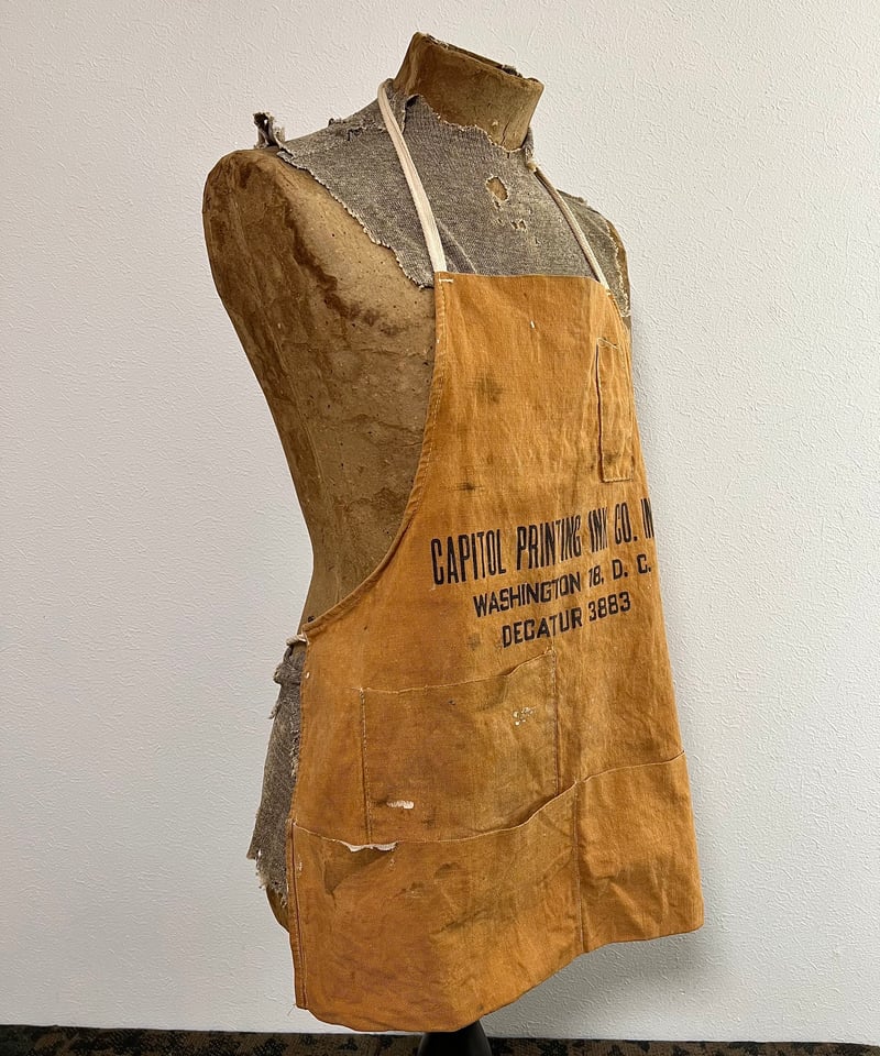 50s workapron vintage usa ワークエプロン 染み込み 50s- USA製 vintage 染み込みワークエプロン 50s workapron vintage