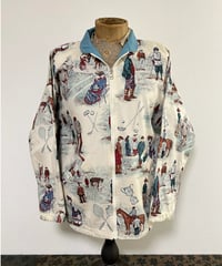 Classic sports pattern Reversible cotton jacket.
