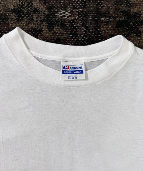 1980s~ ”Hanes”  White plain T-shirt.　【 size-XL 】③