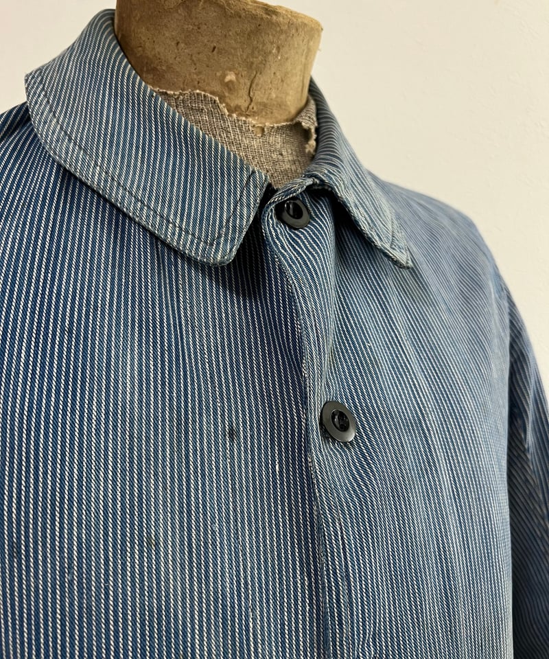 Around the 1940s, German indigo striped work ja Around the 1940s, German indigo striped work ja