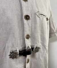Linen and cotton S/S Tyrolean shirt.