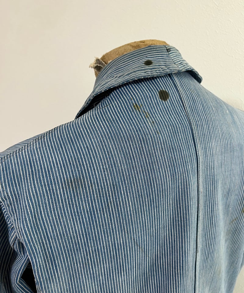 Around the 1940s, German indigo striped work ja Around the 1940s, German indigo striped work ja