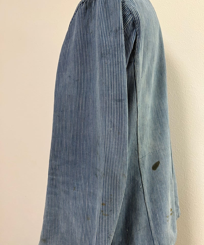 Around the 1940s, German indigo striped work ja Around the 1940s, German indigo striped work ja