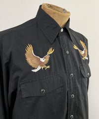 Black western shirt with eagle embroidery.
