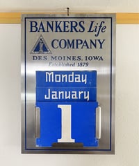 " BANKERS Life COMPANY " American vintage perpetual calendar.