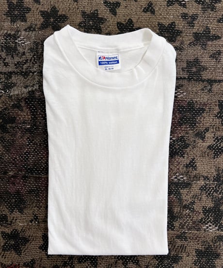 1980s~ ”Hanes”  White plain T-shirt.　【 size-XL 】②