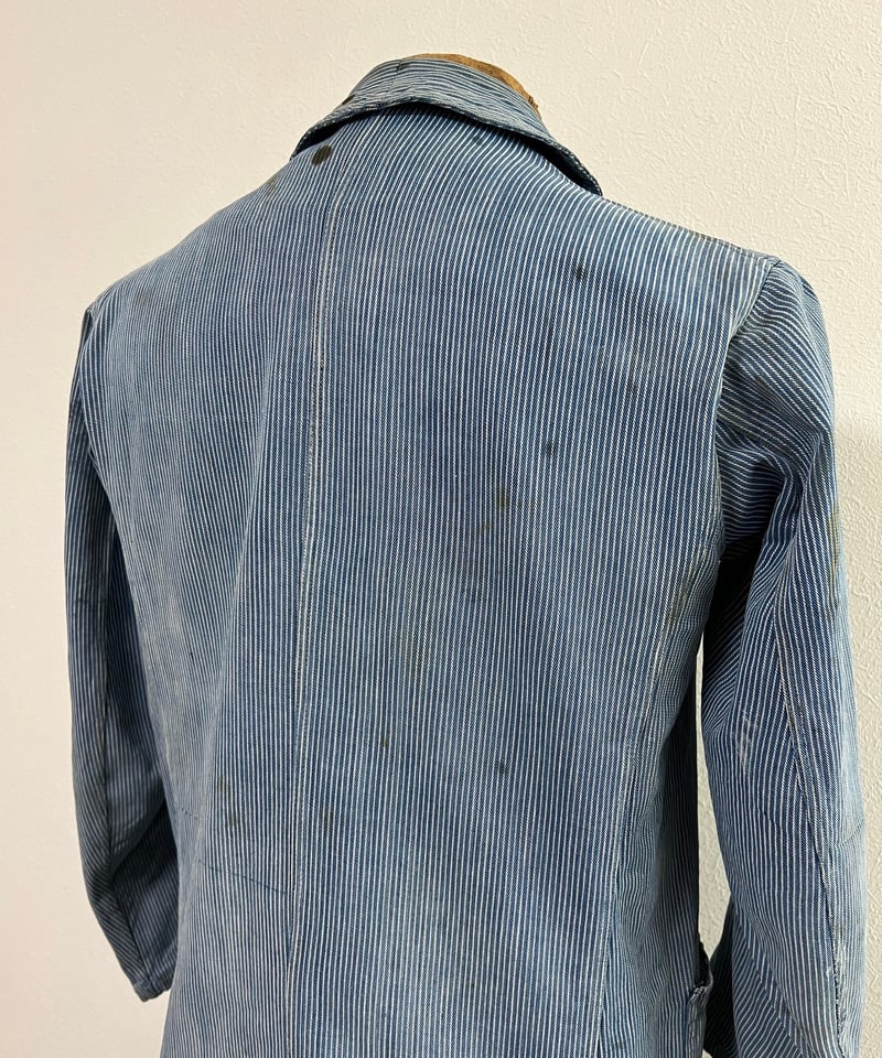 Around the 1940s, German indigo striped work ja Around the 1940s, German indigo striped work ja