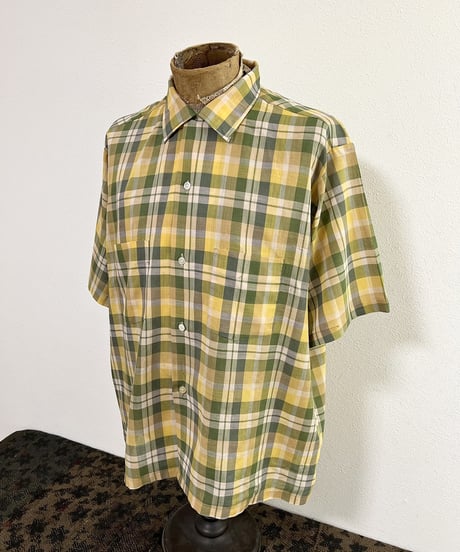 【 1960s~ TOWN CRAFT 】Short sleeves box shirt.