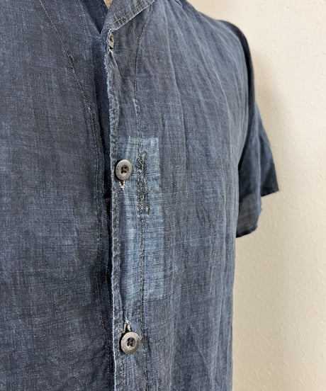 ~1930s French Indigo linen S/S work shirt.