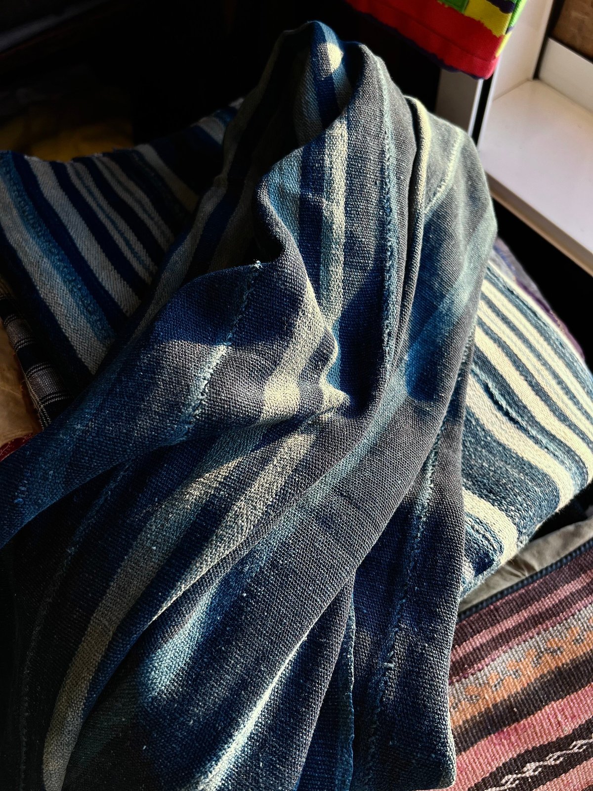 Striped indigo fabric From 