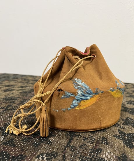 Vintage purse made in the USA with hand-painted birds.