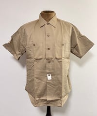 1960s~ "Washington DEE CEE" S/S Khaki work shirt. 【 Size L・Dead Stock 】