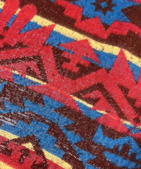 Vintage native pattern cotton blanket.