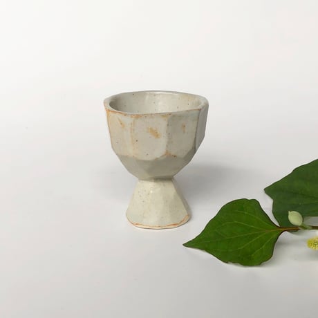 河村岳志 足つきお猪口 淡灰〈新品〉