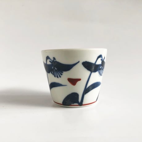 砥部焼 梅山窯 そば猪口 （小）露草〈新品〉