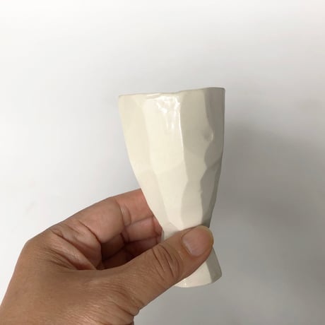 河村岳志 足つきぐい呑み 白 2セット〈新品〉
