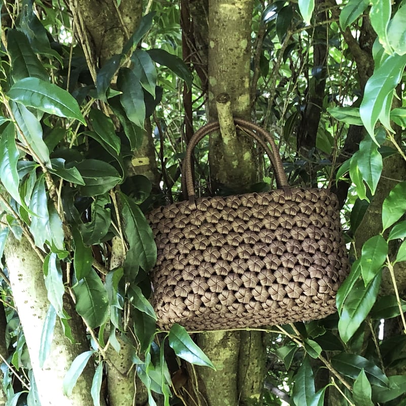 とわ　　花結び編みかごバッグ　3個セット 🌸ちょうど良いサイズの花結びバッグが出来ました🌸 Netflix観