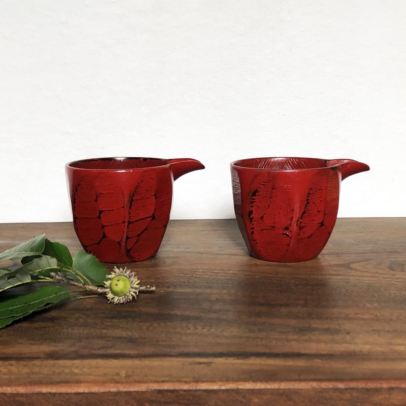 根来　漆　片口　江戸 紀州漆器 根来塗 片口（大）2セット〈新品〉 | 器屋 HAKOBE