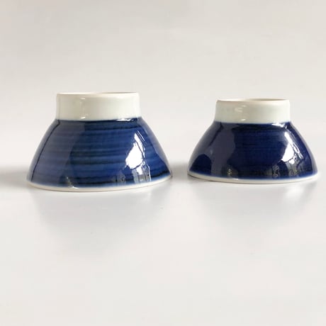 砥部焼 梅山窯 飯碗 くらわんか 呉須巻〈新品〉