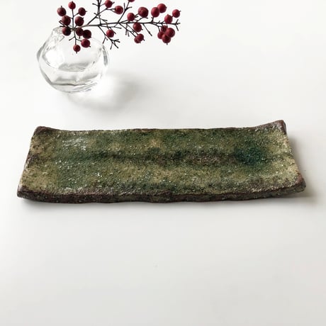 長皿 施釉貫入〈新品〉