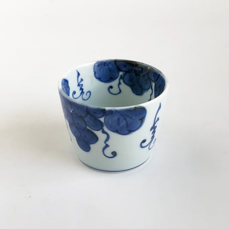 有田焼 其泉 染付 手描きぶどう文 そば猪口〈新品〉