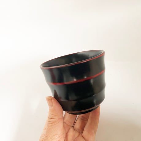 紀州漆器 そばちょこ ろくろ目〈新品〉
