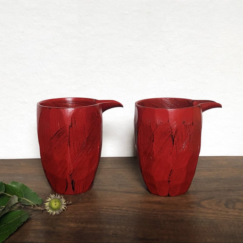 根来　漆　片口　江戸 紀州漆器 根来塗 片口（大）2セット〈新品〉 | 器屋 HAKOBE