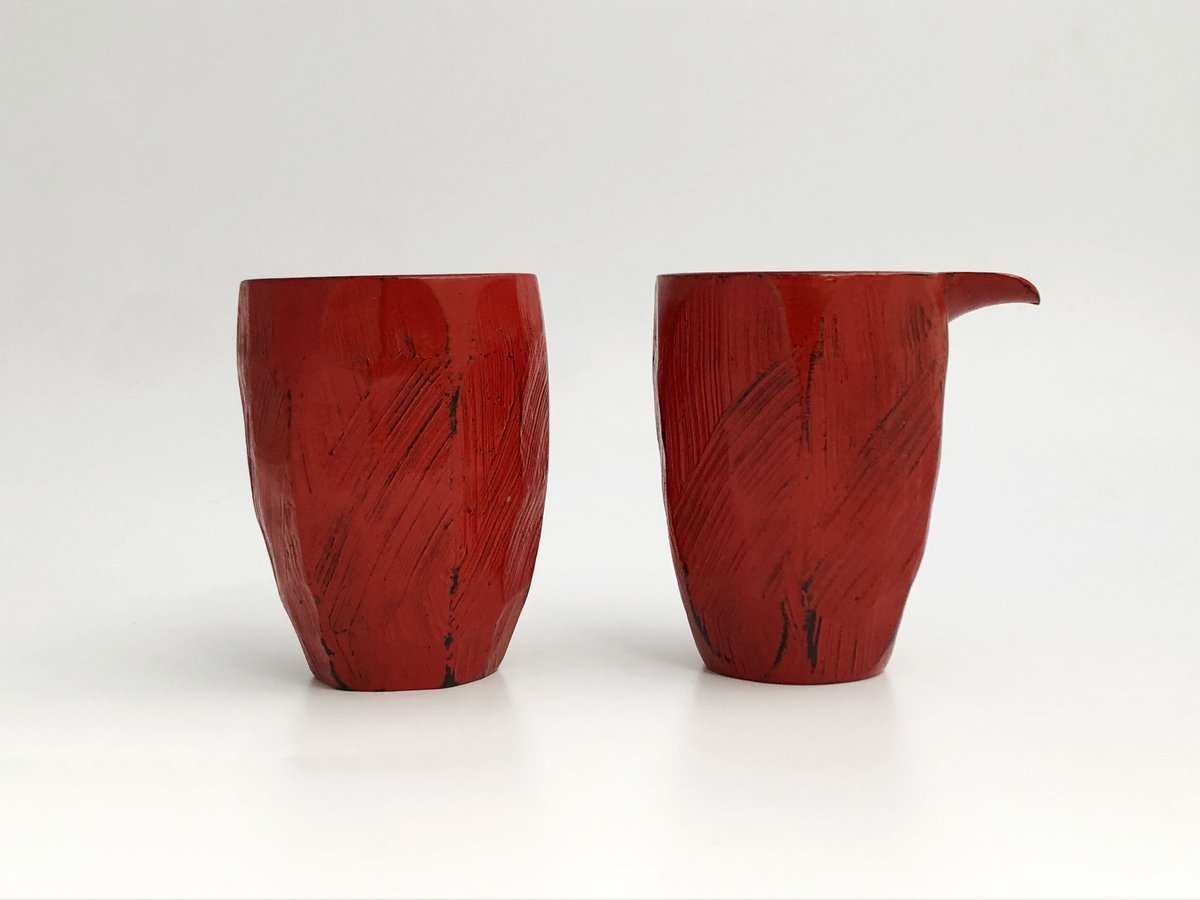根来　漆　片口　江戸 根来塗 片口（小）2セット〈新品〉 | 器屋 HAKOBE