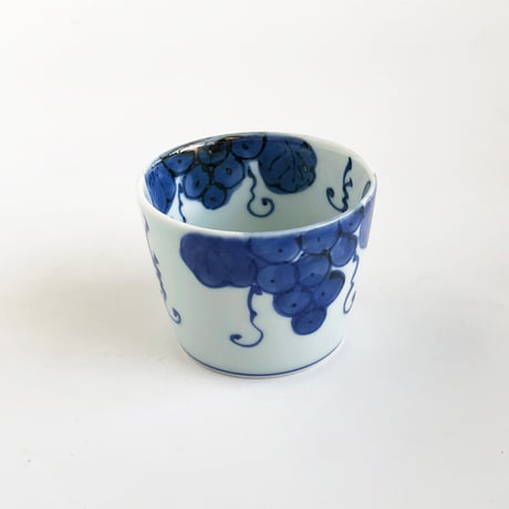 有田焼 其泉 染付 手描きぶどう文 そば猪口〈新品〉