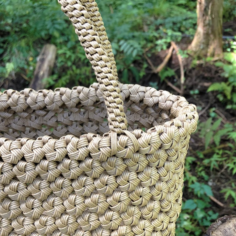 花結び編みのかごバッグ（4本幅）ナチュラル〈新品〉 | 器屋 HAKOBE