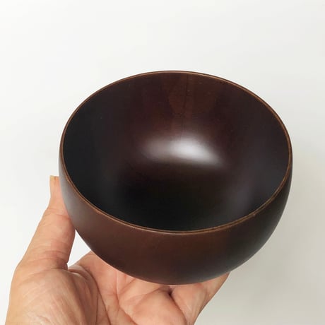 紀州漆器 丸型ボール鉢 こげ茶〈新品〉