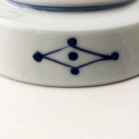 有田焼 青花 江戸紋 渕上り5寸皿〈新品〉
